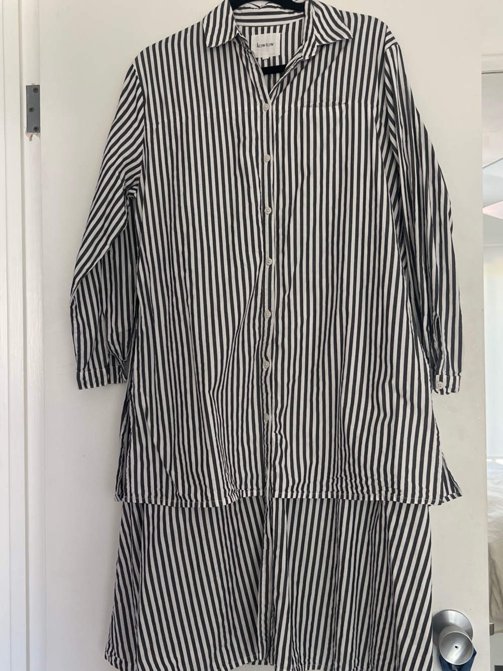 Kowtow Black & White stripe organic cotton shirt Dress XS